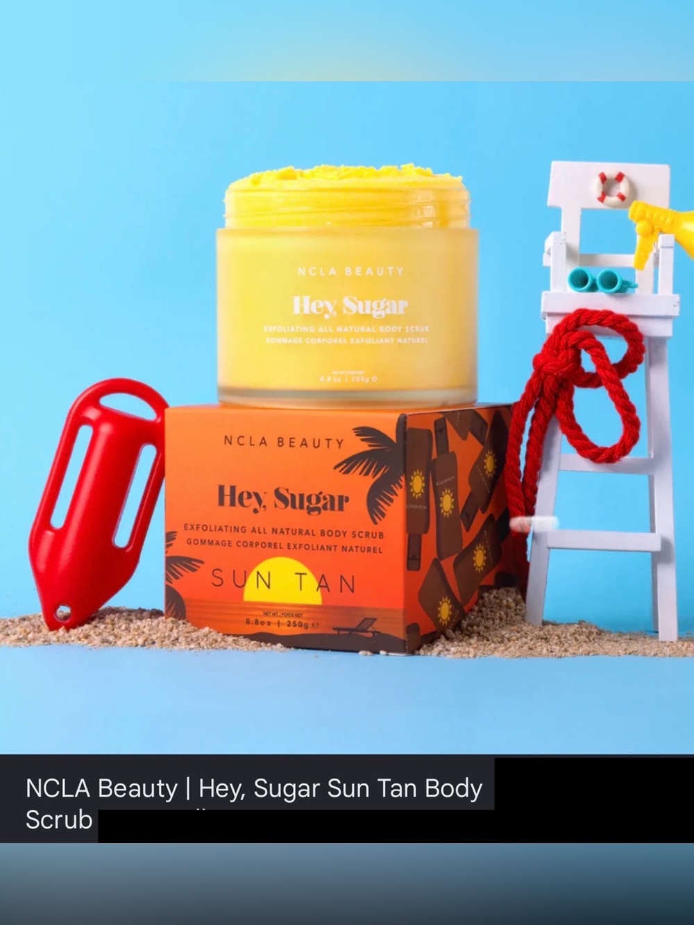 NWT NCLA BEAUTY Hey, Sugar – Sun Tan Body Scrub, 8.8 oz Amazing Scrub